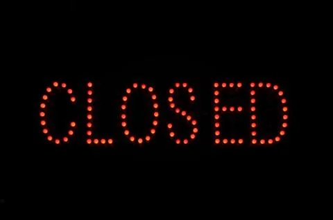 Closed neon sign Stock Illustration