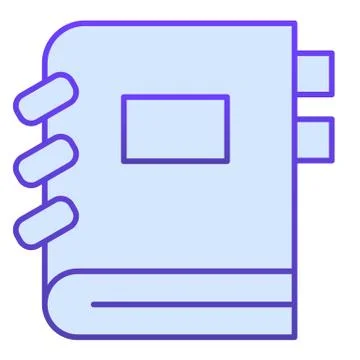 Closed notebook flat icon. Exercise book with bookmarks. Education vector design Illustrazione stock