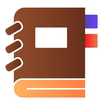 Closed notebook flat icon. Exercise book with bookmarks. Education vector design Illustrazione stock