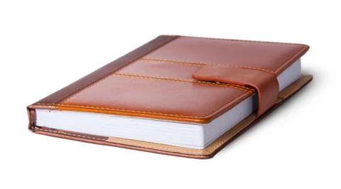 Closed notebook in leather cover Stock-Fotos