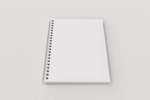 Closed notebook spiral bound on white background Stock Illustration