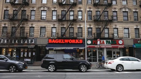 Closed NYC Upper East Side Businesses Coronavirus Financial Crisis Stock Footage 127941426