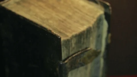 Closed old book in library Video stock 75425822