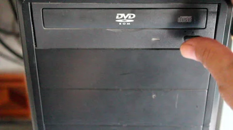 Closed, open the CD, DVD drive on the computer Stock Footage 32504041