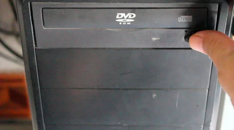 Closed, open the CD, DVD drive on the computer Video stock 32510589