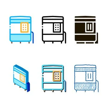 Closed oven forms with timer icon vector outline イラスト素材