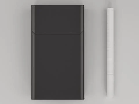 Closed pack of cigarettes  on grey  background. Stock Illustration