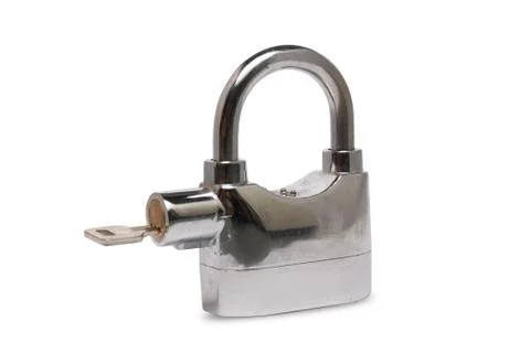 Closed Padlock and key Stock Photos