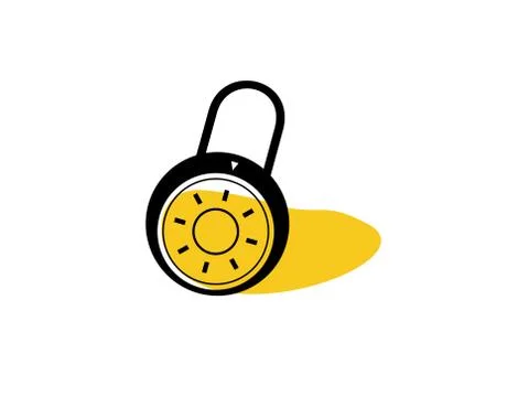 Closed Padlock Flat Icon on white background in vector illustration Stock Illustration