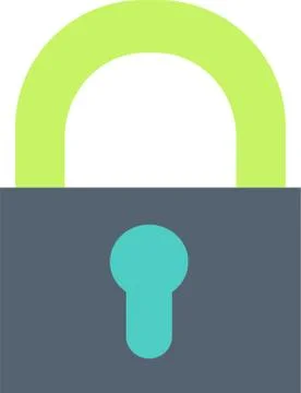 Closed padlock flat vector icon Stock Illustration