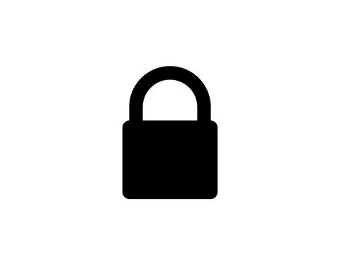 Closed padlock icon with shadow on a white background, stylish vector illustr Stock Illustration