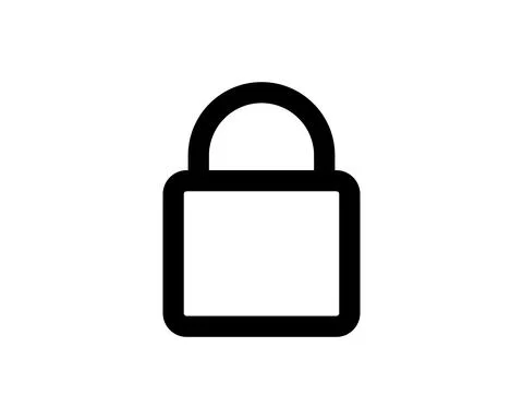 Closed padlock icon with shadow on a white background, stylish vector illustr Stock Illustration