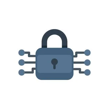 Closed padlock protecting network security system Stock Illustration
