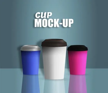 Closed paper cup set Stock Illustration