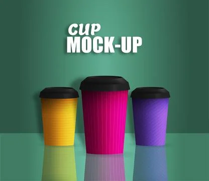 Closed paper cup set Stock Illustration