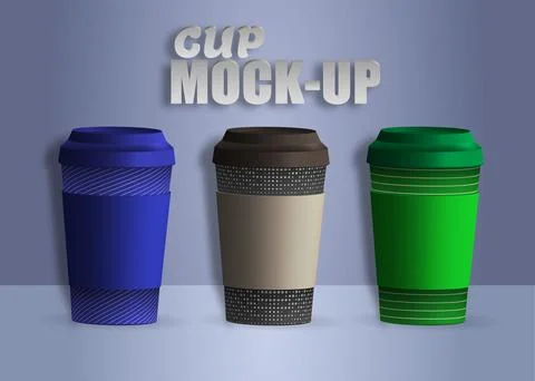 Closed paper cup set Stock Illustration