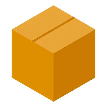 Closed parcel box icon, isometric style 库存插图