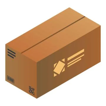Closed parcel icon, isometric style Illustrazione stock