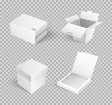 Closed Parcel Icons Vector Rectangular Package Box Stock Illustration