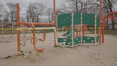 Closed Park Due To Coronavirus Video stock 127840112