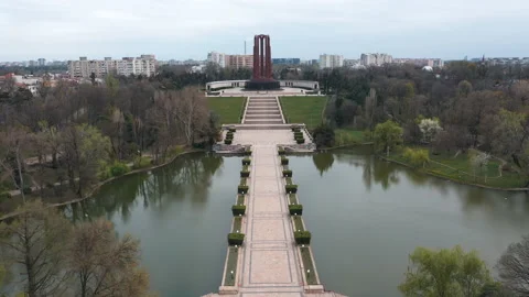 Closed Park due to Coronavirus Lockdown, Pandemic period, Bucharest Stock Footage 132278911