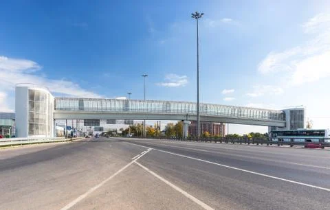 Closed pedestrian bridge Stock Photos