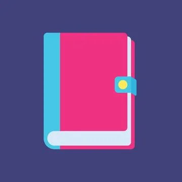 Closed Personal Planner Notebook Flat Minimal Vector Icon Stock Illustration