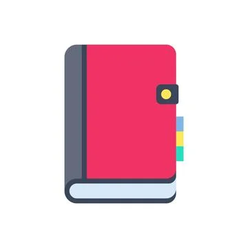 Closed Personal Planner Notebook with Tabs Flat Vector 스톡 일러스트