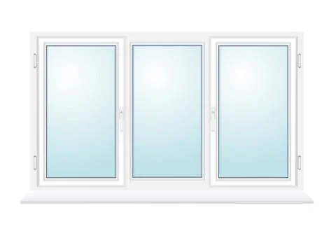 Closed plastic glass window illustration Stock Illustration