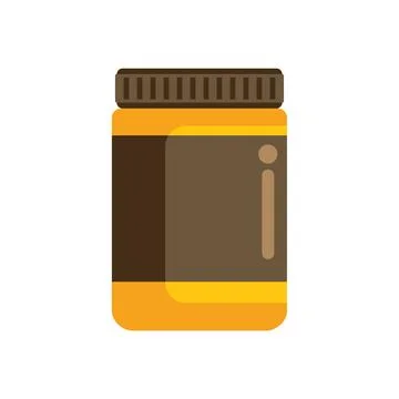 Closed plastic jar with screw cap containing food product Stock Illustration