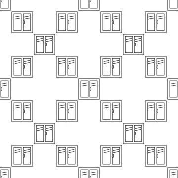 Closed Plastic Portal vector Window linear seamless pattern イラスト素材