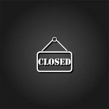 Closed plate icon flat. Stock Illustration