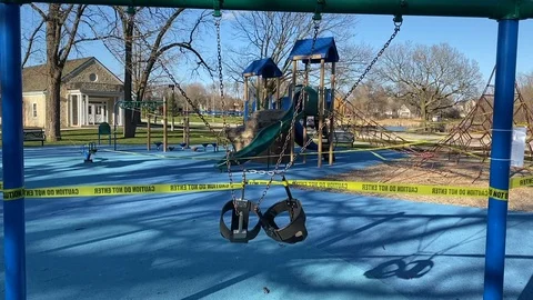 Closed Playground Stock Footage 128384468