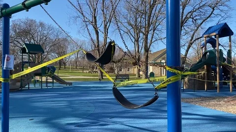 Closed Playground Stock Footage 128384483