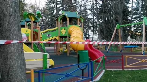 Closed playground Video stock 129611799