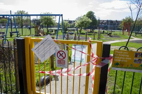Closed playground Stock Photos