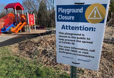 Closed playground sign Stock Photos