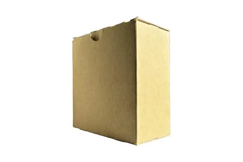 Closed rectangular cardboard box with corrugated cardboard Stock Photos