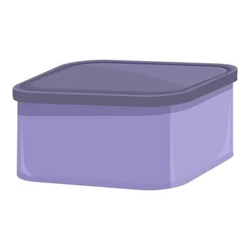 Closed rectangular plastic food container with lid 库存插图