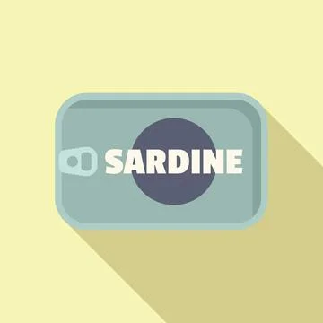Closed rectangular sardine tin can preserving seafood Stock Illustration