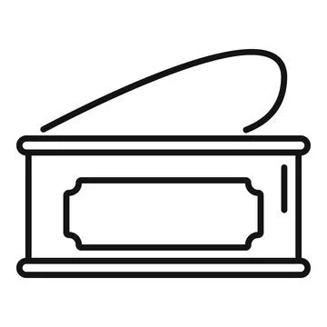 Closed rectangular tin can with easy open lid icon outline style Stock Illustration