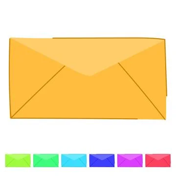 Closed red envelope waiting for important message delivery graphic Stock Illustration