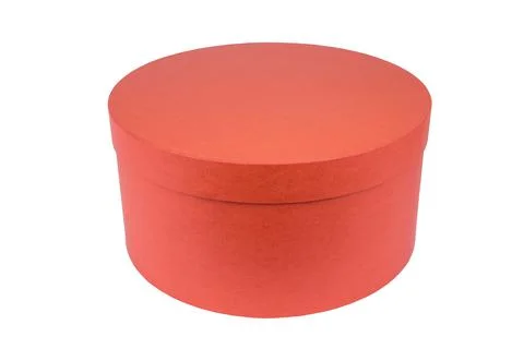 Closed red, gift box Stock Photos