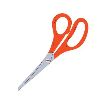 Closed red stationery scissors. Stock Illustration