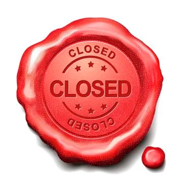 Closed red wax seal Ilustração Stock