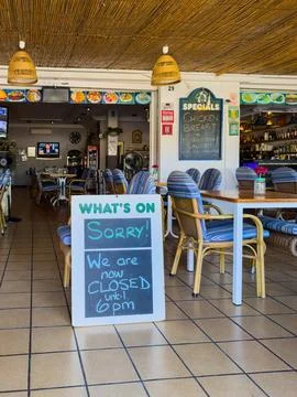 Closed Restaurant in Sa Coma Stock Photos