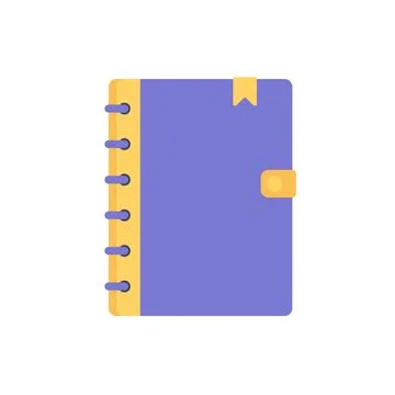 Closed Ring Binder Planner Notebook Flat Vector Icon Stock Illustration