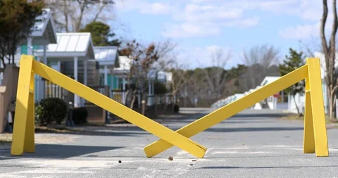 Closed road Stock Footage 128443619