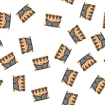 Closed road for reconstruction vector seamless pattern Stock Illustration