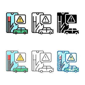 Closed road warning color icon vector diversity Stock Illustration